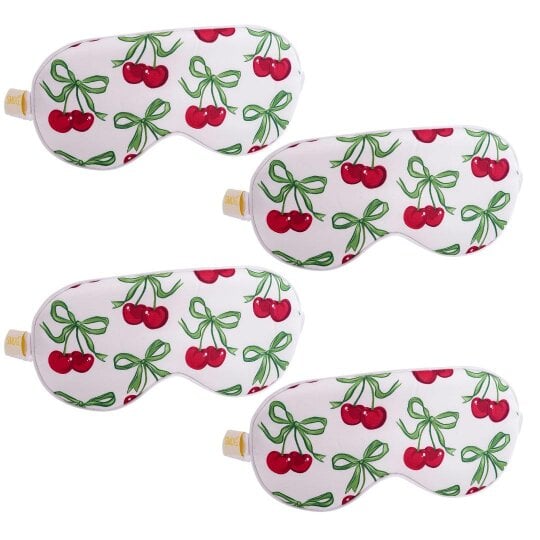 Satin Sleep Mask Multipack Sets - Various Designs - White Cherries
