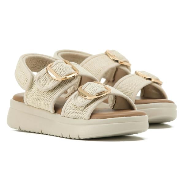 VIVA Luna: Women's Big Buckle Adjustable Two Strap Flatform Wedge Sandals