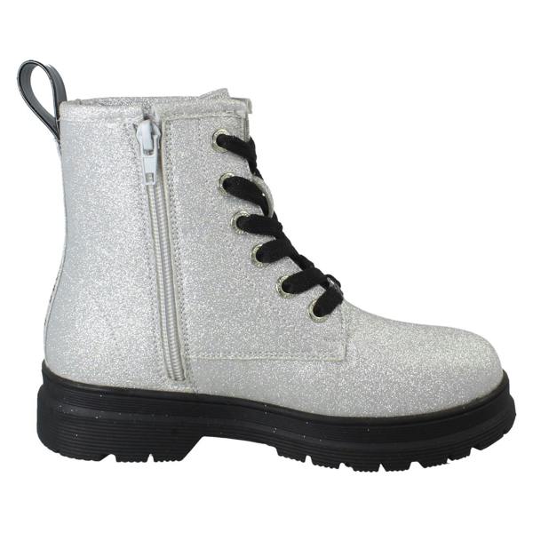 Pineapple Girls Pineapple Low Heel Lace Up Heart Glitter Boots with Inside Zip H4196