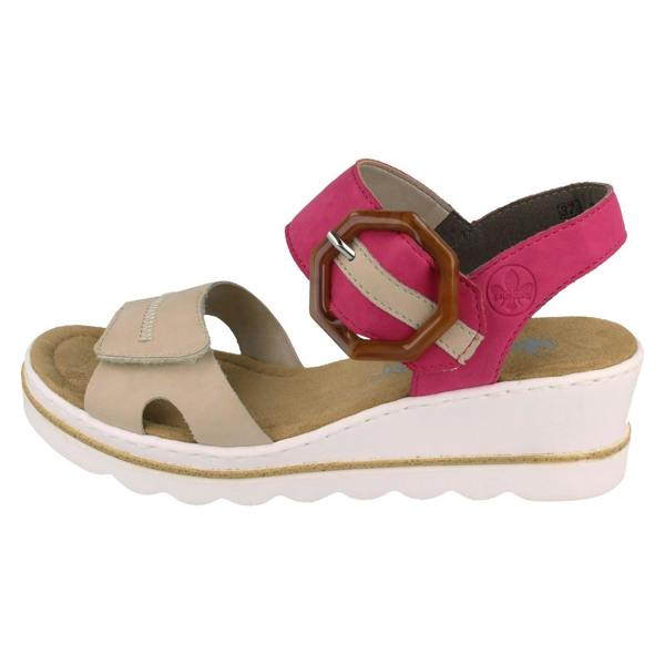 Rieker Ladies Rieker Buckle Detailed Wedge Heeled Sandals 67476
