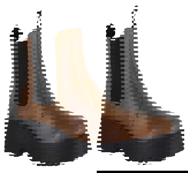 Fly London Medi Womens Wedged Heeled Chelsea Biker Ankle Boots