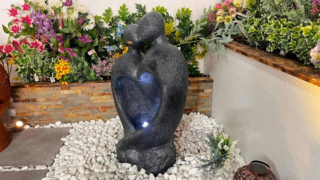Tranquillity Water Features Heart Couple Contemporary Solar Water Feature