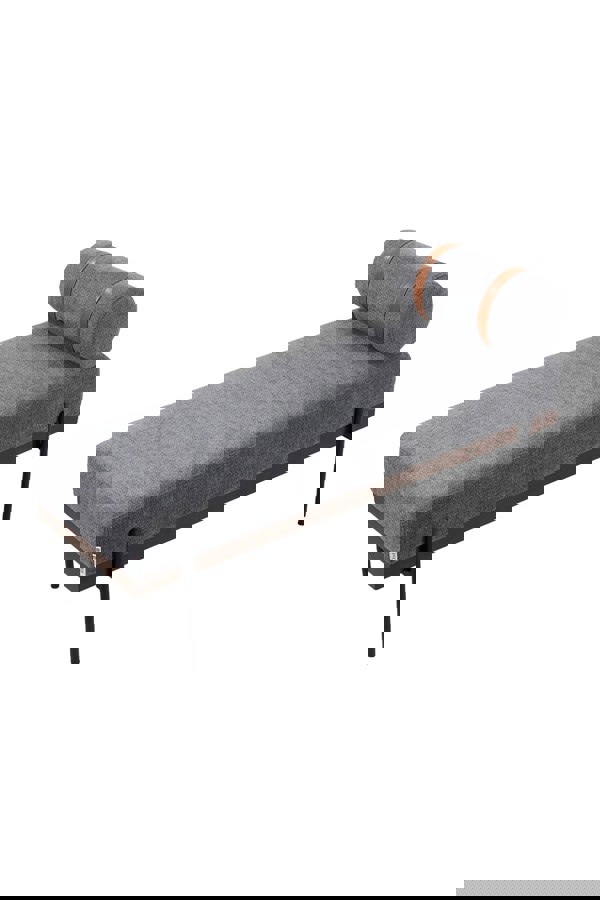 Living and Home Dark Grey Upholstered Bench with a Removable Pillow