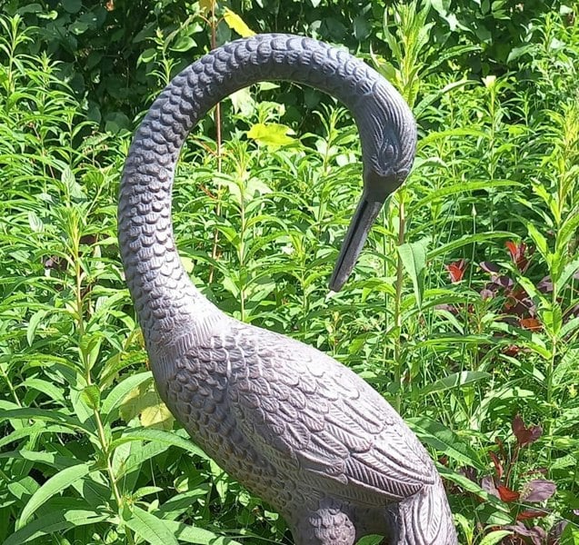 Inspirational Gifting Love Crane Garden Ornament Aluminium with Bronze Finish 1m tall