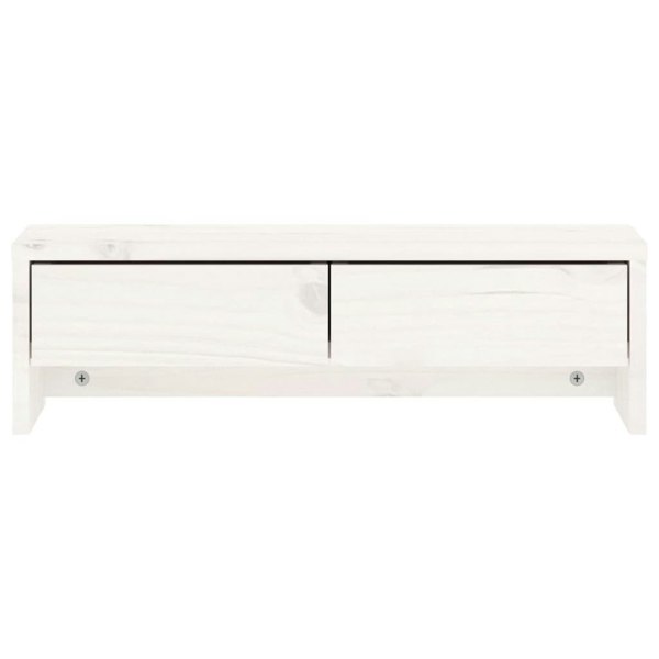 Berkfield Monitor Stand White 50x27x15 cm Solid Wood Pine