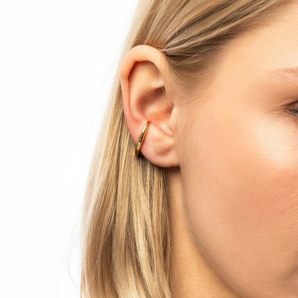 Spero London Fine Diamond Sterling Silver Ear Suspension Semi-Hoop Earrings