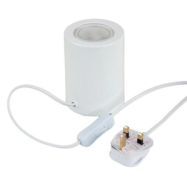 Cylindrical White LED Uplighter with Minimalist Architectural Design Image 4