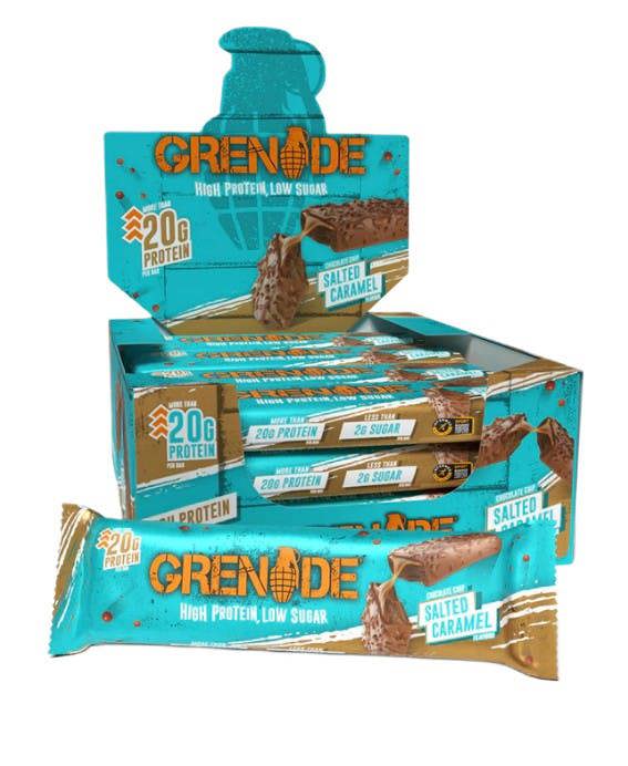 Grenade Protein Bars, Chocolate Chip Salted Caramel - 12 x 60g