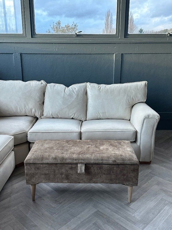 PREMIUM BROWN COFFEE TABLE STORAGE BOX BENCH | OTTOMAN BENCH | PLAIN LID FOOTSTOOL - ISTOOLS