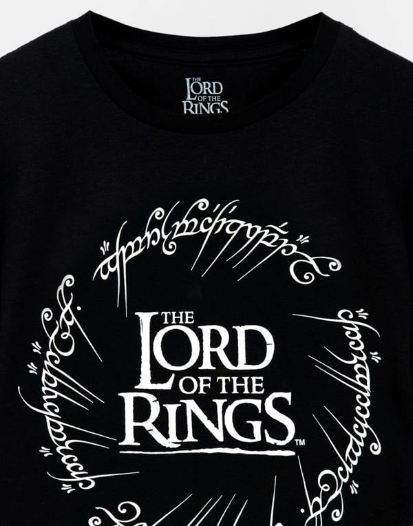 Lord Of The Rings Mens Black Logo Short Sleeved T-Shirt