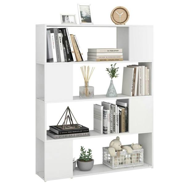 Berkfield Book Cabinet Room Divider White 100x24x124 cm