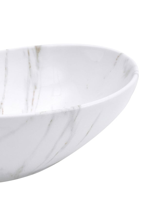 Living and Home Oval Marble Bathroom Vanity Vessel Sink