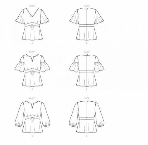 Butterick Sewing Pattern 6732, Tops for Women, A5 (6-8-10-12-14) - Easy