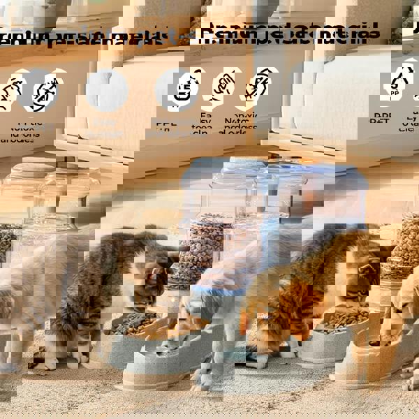 Skylos 2 Packs Automatic Food Feeder Waterer Set Plastic Dispenser Dog Cat 3.5L