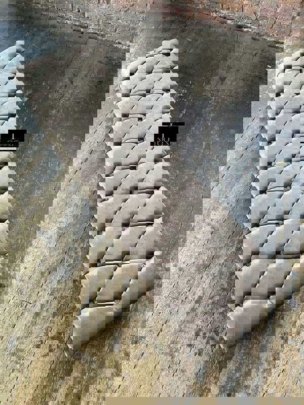 Rectangular Sand Coloured Chesterfield Footstool - ISTOOLS