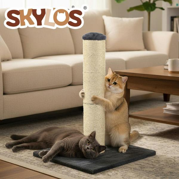 Skylos Tall Cat Scratching Post Natural Sisal Pole Hevay Duty Base Scratcher Toy