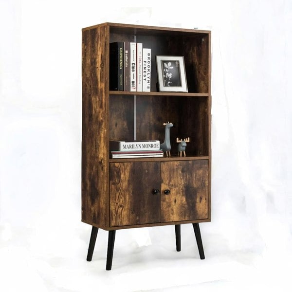 Rafaelo Mobilia 2 Tier Bookcase With Cupboard