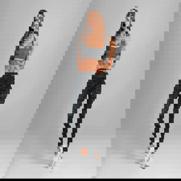 OOOOO Women's Leggings High Waist Tye Dye Stretchable Comfy Sportswear, Black