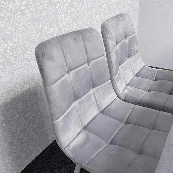 Kosy Koala Modern Dark Grey Dining Table Set with 4 Grey Velvet Chairs And 1 Grey Bench