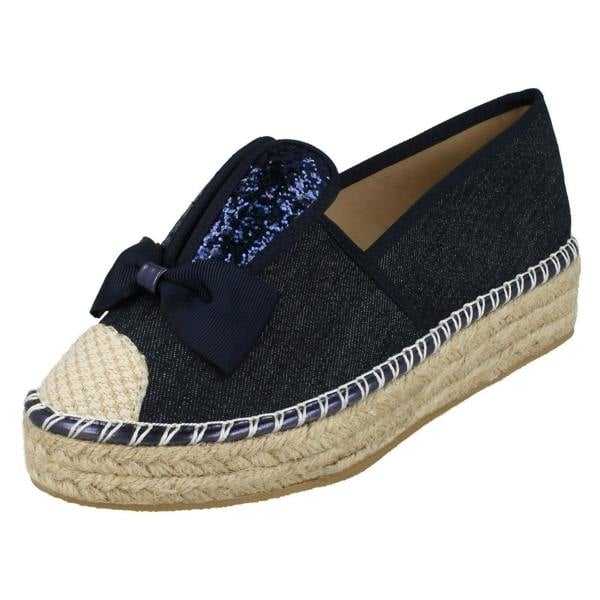 Spot On Ladies Spot On Bunny Ears Canvas Shoes F9982
