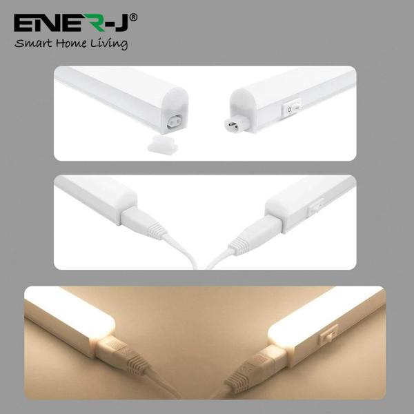 ENER-J Linkable cable for T5 Batten Light, 30cms(Pack of 4)