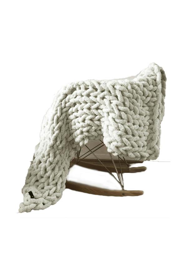 Living and Home Chunky Knit Throw Blanket 100x120cm