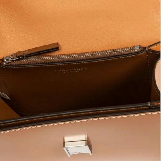 Tory Burch Eleanor Spazzolato Small Convertible Shoulder Bag Peach