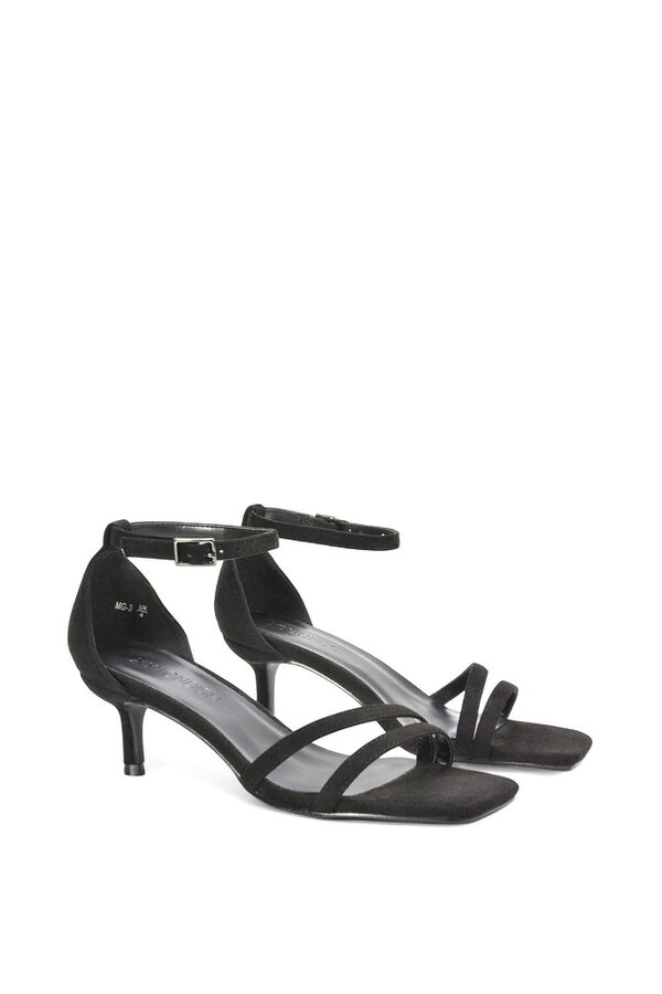 XY LONDON Open Toe Strappy Low Kitten Heel Sandal Shoes