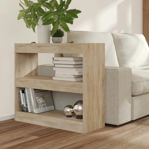 Berkfield Book Cabinet/Room Divider Sonoma Oak 80x30x72 cm