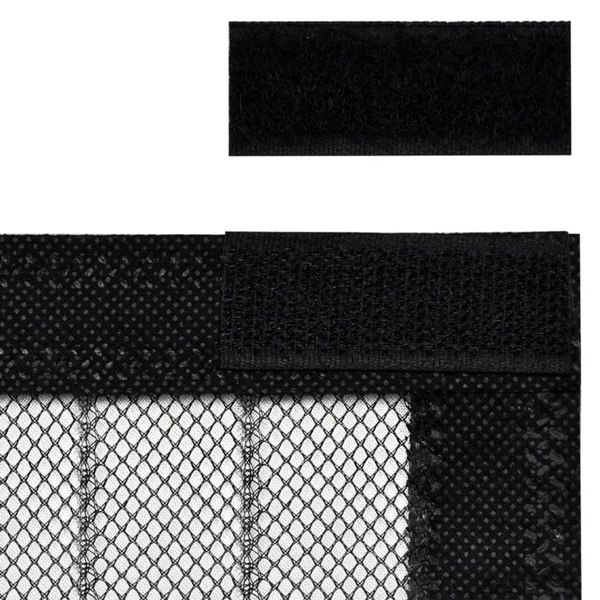 Berkfield Insect Door Curtains 2 pcs with Magnet Blocks Black 230x160 cm