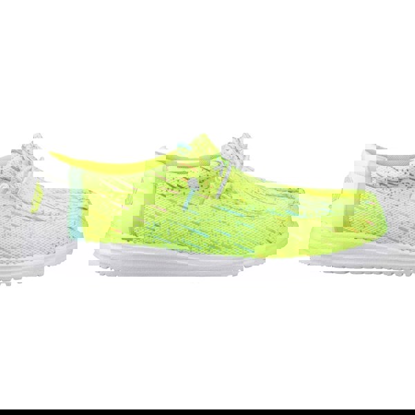 HEYDUDE Wally Party Mesh Polyester Men's Lime Punch/White Moccasins Shoes