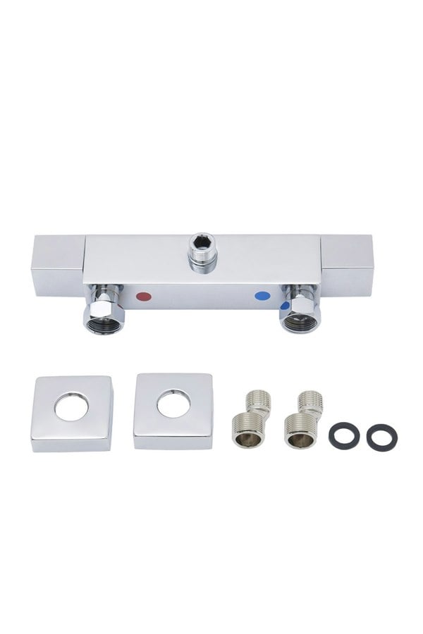 Living and Home 26 x 6.5cm Bath Shower Mixer Temperature Control Valve