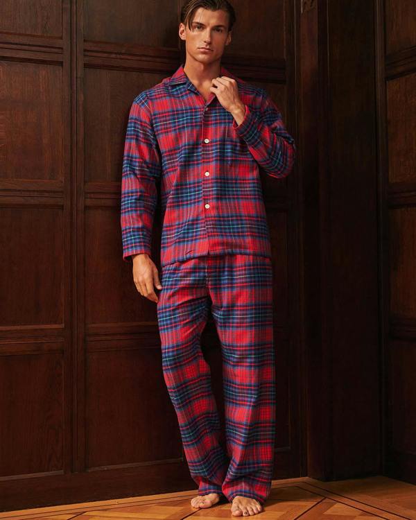 British Boxers Men's Brushed Cotton Pyjama Set – Iona Red Tartan