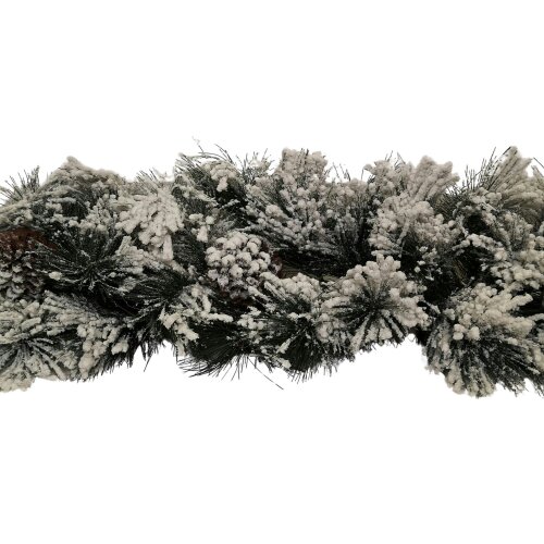 Samuel Alexander 6ft (1.8m) Premier Christmas Snow Flocked Green Garland with Pine Cones