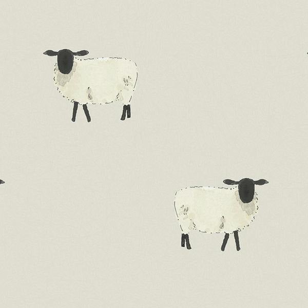 Sophie Allport Sheep Off White Wallpaper