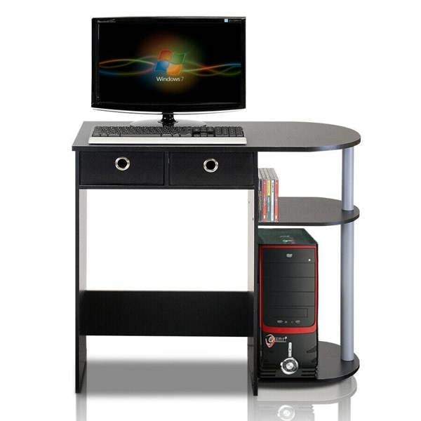 WALPLUS Go Green Home Laptop Notebook Computer Desk/Table, Black/Grey/Black, /GY/BK Crafted for Practical Use and Stylish Living Spaces | 11193BK