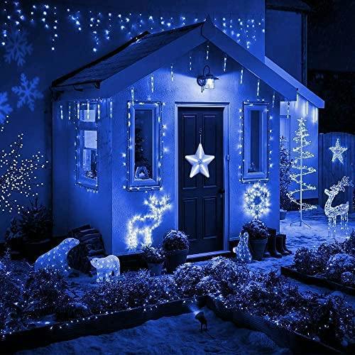 Blue LED Icicle String Fairy Lights with Timer, Memory Function and 10m Lead Wire in 960 or 1200 LED Options image 5