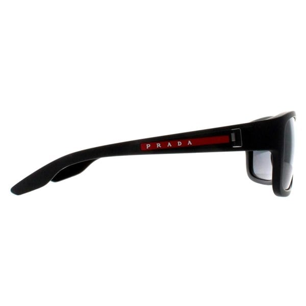 Prada Sport Sunglasses PS01WS UFK07H Grey Rubber Dark Grey Silver Mirror Polarized