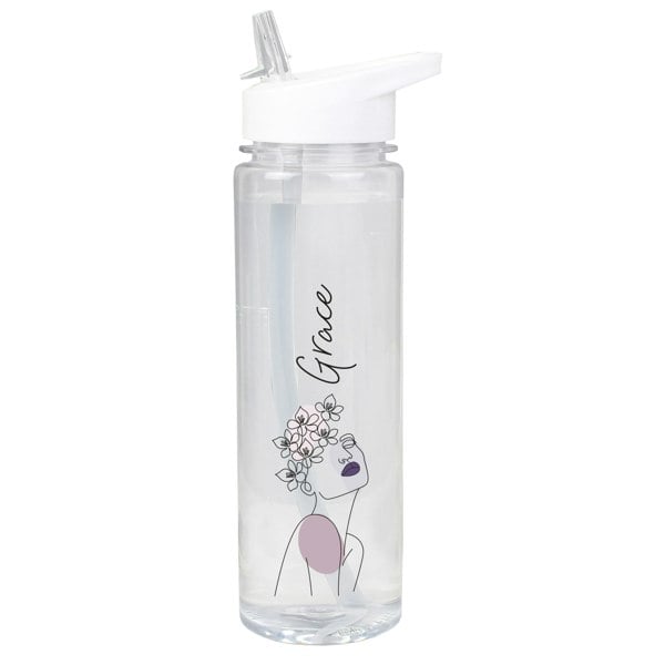 Personalised Memento Company Personalised Natalia Line Art Water Bottle