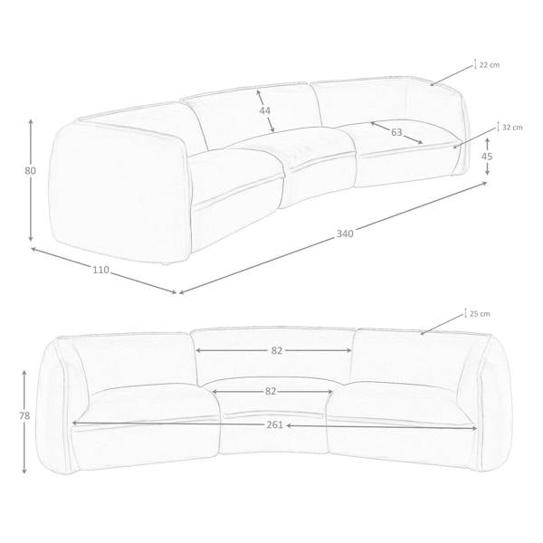 Angel Cerdá 3-Seater Dark Blue Velvet Sofa 6372