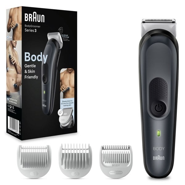 Braun Body Groomer Series 3 3350, Body Groomer For Men, Gentle Full-Body Manscaping