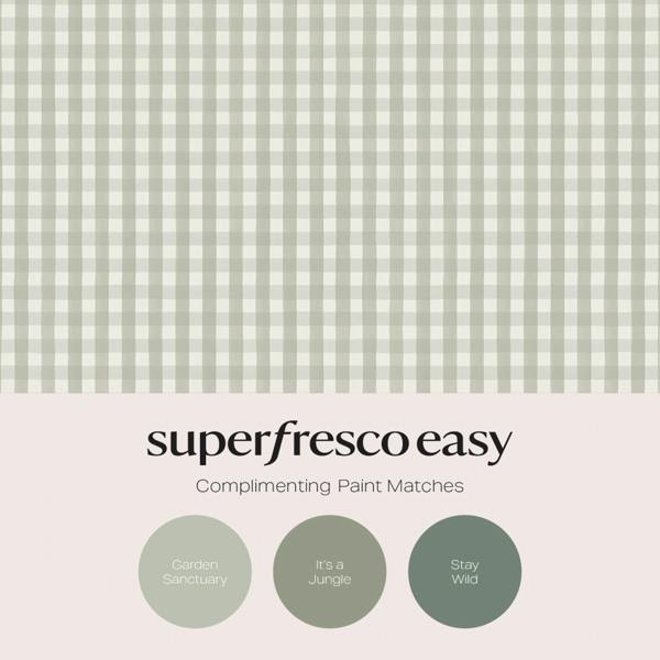 Superfresco Easy Hattie Gingham Sage Wallpaper
