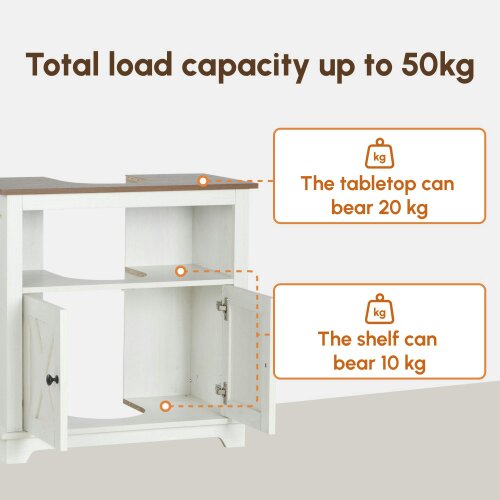 Wyld Haus Venole  White Under Sink Vanity Storage Cabinet With Double Doors And Internal Shelving 60x30x60cm