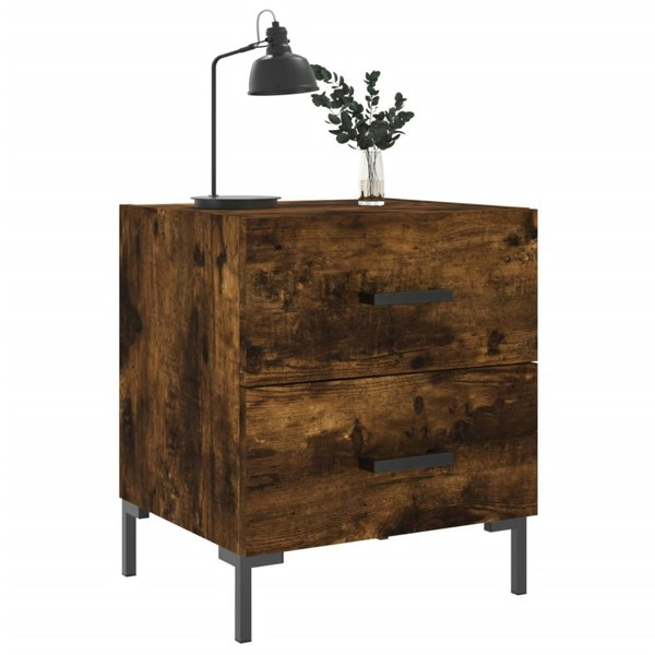 Berkfield Bedside Cabinet Smoked Oak 40x35x47.5 cm Engineered Wood