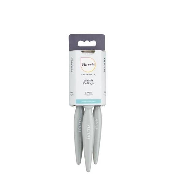 Harris Essentials Wall & Ceiling Paint Brush Set (Pack of 3) - White