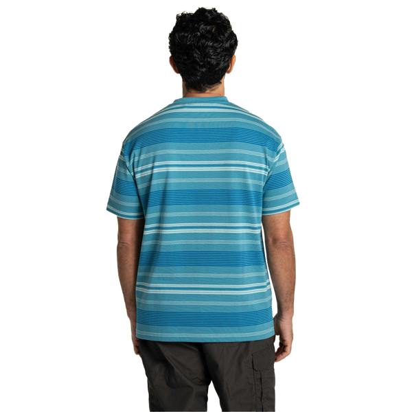 Craghoppers Mens Pointer Striped Short-Sleeved T-Shirt - Tranquil Blue - 