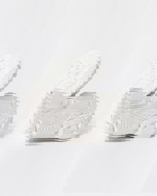 HUGO Leon Mens Logo-counter trainers with canvas-effect fabric - Open White 116