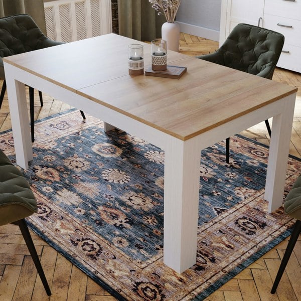 Furniture To Go Bohol Extending Dining Table in Riviera Oak/White