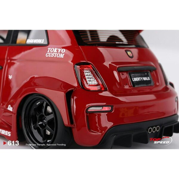 MCSlots Abarth LB-Works X Abas Works 595 Red 1:18 Scale Topspeed TS0613