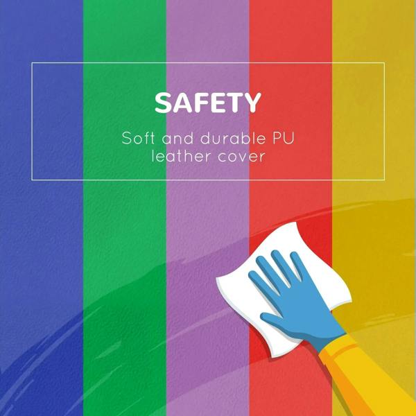 Multicolored foam playset with safety illustration for PU leather cover
